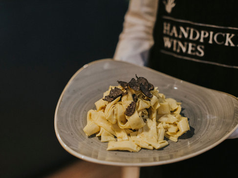 Pasta supper serving on plate